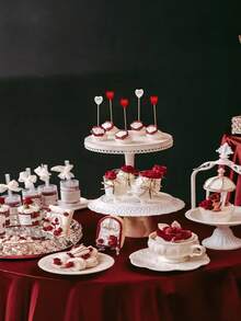 50支情人节心形竹签 - 浪漫爱情表达签，适用于约会甜点、沙拉、鸡尾酒、婚礼和求婚蛋糕装饰（随机混合款式）