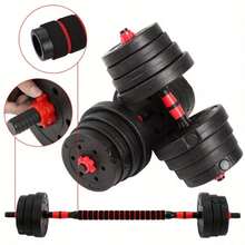 ALLINLIFE Conjunto De Mancuernas Y Barra Ajustables Para Hombres, Peso - 10kg 15kg 30kg 40kg 50kg, Incluye Barra Y Rueda Para Abdominales, Con Barra Y Barra De Extensión - Equipo Deportivo, - 10公斤 - 查看 6