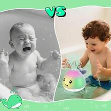 Bath Toys 1 Year Old Girls, Pool Table Infant Toy 6-12-18 Months, Whale Spray Toy, 1st Birthday Gifts Girls,One 1 2 3 Year Old Boys Girls Gifts, Toddler Shower Gifts - 灰色 - 查看 5