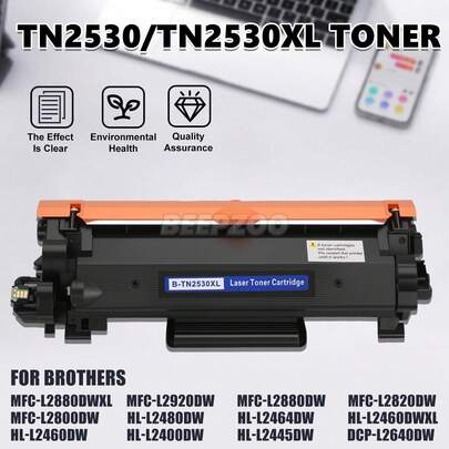 TN2530XL Toner Powder Black TN2530 - For HL-L2400DW; HL-L2445DW; HL-L2460DW; HL-L2464DW; MFC-L2880DWXL; MFC-L2920DW; DCP-L2640DW; HL-L2480DW; HL-L2460DWXL; MFC-L2800DW; MFC-L2880DW