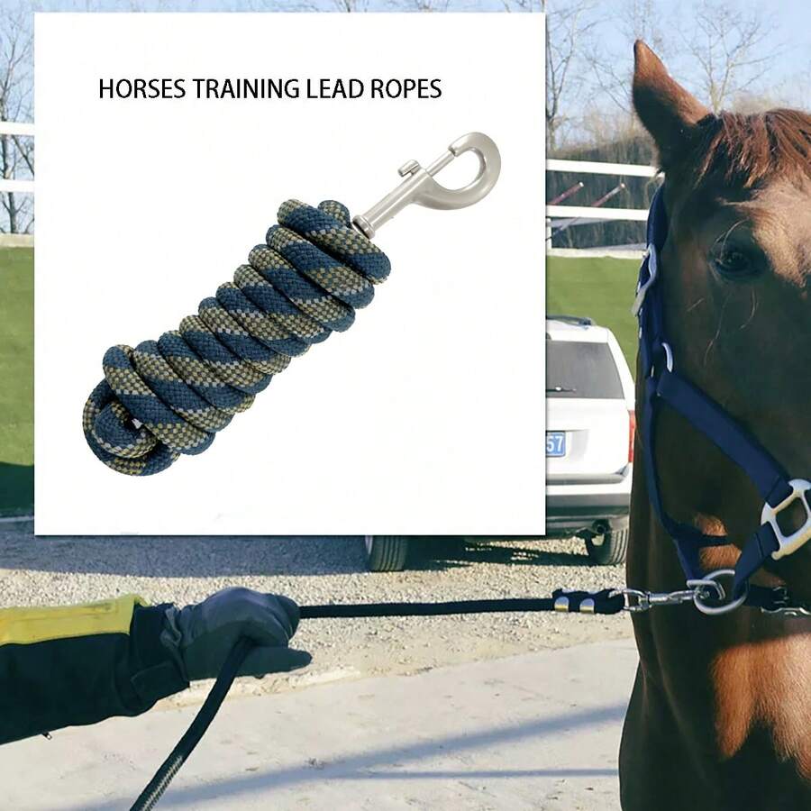 1条高品质涤纶耐用加厚马牵引绳，带金属扣，适用于动物、狗、宠物，马术用品 - 牽引繩 - 查看 1
