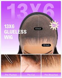 MEGALOOK 巧克力棕色丝滑直发升级版 13x6 三合一™ 无胶假发 - 100% 真人发，带抽绳，18-24 英寸，预拔毛自然发际线，透明蕾丝前假发，180% 密度，无需胶水，预剪耳到耳蕾丝，柔软质感