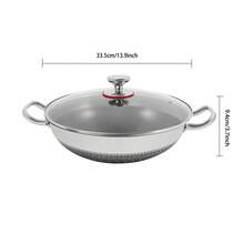eusmeyusnt Skillet mit Deckel, Tri-Ply Edelstahlpfanne, Kochpfanne, 34/36cm Non-Stick Paella Pfanne, Skillets und Bratpannen, Antiklebstoffen Küchenofen Safe Skillet - Silber - Übersicht 13