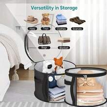 1pc Hat Storage Bucket, Hat Organizer, Beach Hat Storage Bag, Stackable Round Brimmed Hat Holder, Gender Reveal Party, Perfect For Birthdays, Weddings, Parties, The Perfect Gift For Colleagues, Friends, And Family, Back To School - Black - View 4