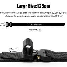 1-Piece Men's Tactical Belt, Durable Nylon Material, Loose Adjustable Design, Quick Automatic Buckle, Suitable For Work, Hiking, Outdoor Sports, Climbing Gear|Black Nylon Canvas - 黑色 - 查看 2