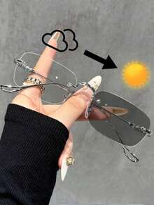 1 副 2025 金属简约时尚无度数眼镜，适合阅读、办公室、派对、时尚单品、摄影配件