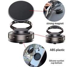 1pc Magnetic Phone Holder, Foldable Multi-Angle Rotatable Car Phone Mount, Adjustable Height Rotating Car Phone Holder, Magnetic Car Navigation Phone Bracket