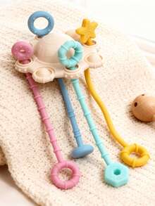 ETETOO 1 szt. zabawka do żucia Montessori, wczesna zabawka edukacyjna, zabawka do ciągnięcia – prezent dla dziewczynek i chłopców, zabawka podróżna dla maluchów