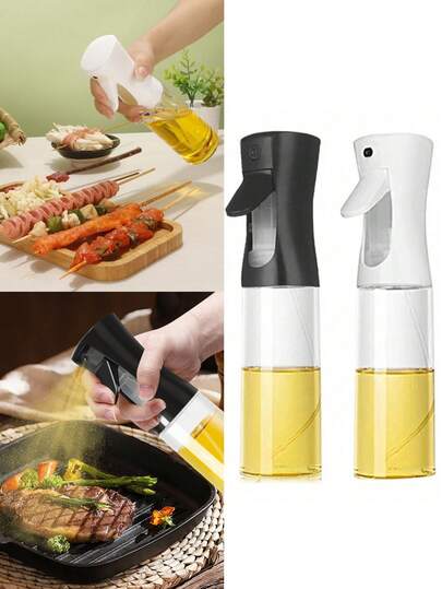 1pc Transparent High Pressure Spray Oil Bottle, Portable Outdoor BBQ Oil Bottle, Home Air Fryer Oil Bottle, Precise Cooking Oil Quantity Control, Essential Kitchen & Outdoor Travel Accessory
