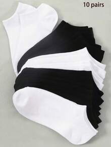 1/5/10/15/20双混色时尚休闲情侣/女士短袜，四季皆宜的圣诞礼物