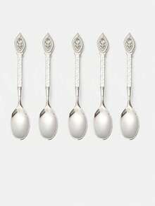 1/5/10 Piece Set Of Gift Crafts, Vintage Alloy Coffee Spoons, Ice Cream Spoons, Jam Spoons, Carved Dessert Spoons, Dining Utensils - Multicolor - View 11