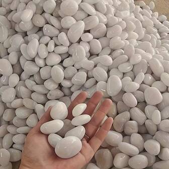 100g/200g/500g Piedras blancas del río y guijarros pulidos, piedras decorativas naturales para plantas de interior, acuario, paisaje de jardín, relleno de jarrones, manualidades DIY, decoración del hogar, uso interior/exterior