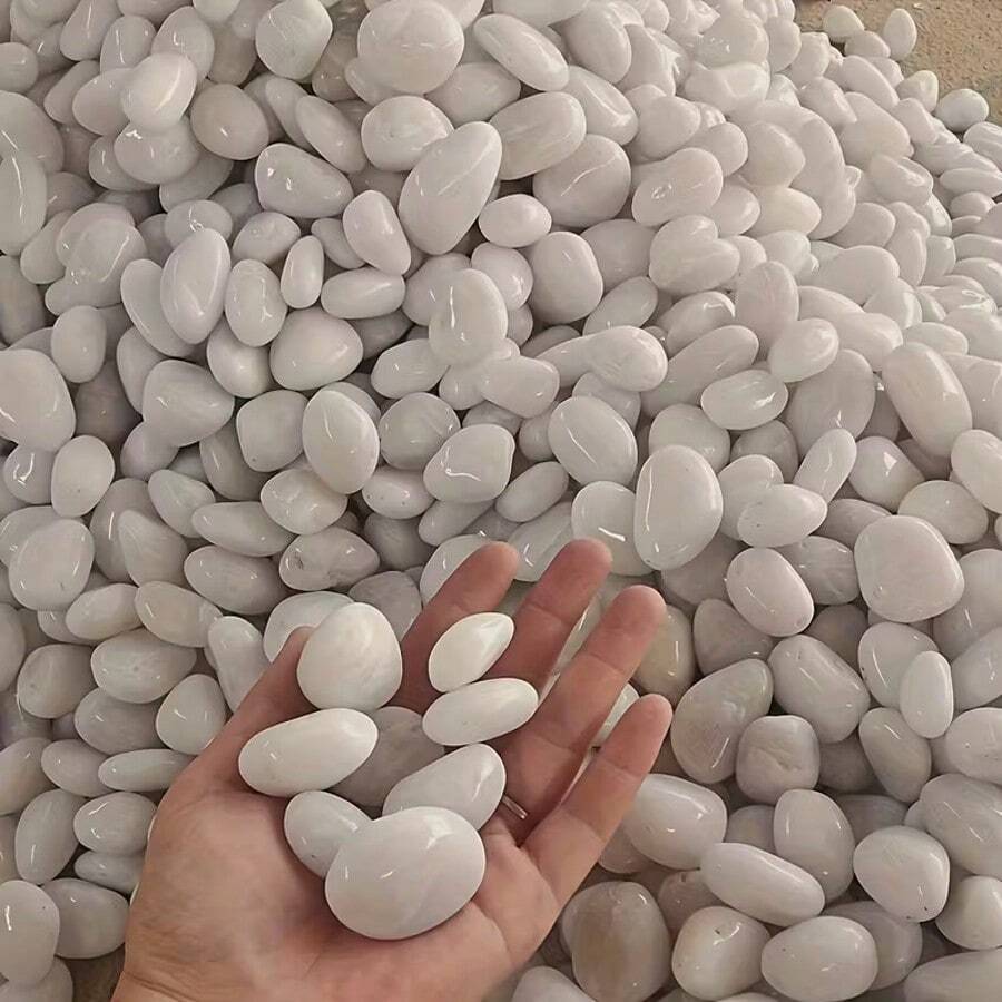 100g/200g/500g White River Stone And Polished Pebbles, Natural Decorative Stones For Indoor Plants, Aquarium, Garden Landscape, Vase Filler, DIY Crafts, Home Decor, Indoor/Outdoor Use - Multicolor - View 1
