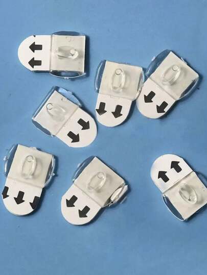 20pcs Mini Self-Adhesive Removable Hooks, Transparent Hooks, Sticky Wall Hooks, Indoor/Outdoor Mini Clip Lights, Holiday Decorations, Multi-Purpose Clips, Suitable For Christmas, Halloween, New Year Decorations And Display, Practical Hooks