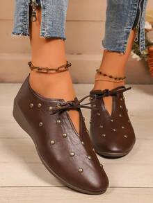 Women's Square Toe Pearl Embellished Square Toe High Heel Mary Jane Shoes, Cylindrical High Heel Classic Retro Style Women's Pearl Rivet Flat Mary Jane Shoes, Versatile Slip-On Loafers Suitable For Halloween, Christmas, Party Outfits