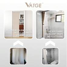 Closet Curtains, Accordion Style Door Curtains For Doorways, Pleated Folding Doors Curtain For Closet And Room Divider, 1 Panel, W39 X L78, Beige{Inchsize_nameinch:Inch39\InchWx78\InchL(Packof1)Inch,Inchcolor_nameinch:InchBeigeinch} - Be - Xem 9