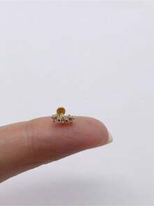 1 pièce / 1 paire Boucles d'oreilles à tige plate en argent sterling 925 avec petits CZ. Bijoux pour piercings multiples (cartilage, tragus, hélix, conque). Hypoallergénique, idéal pour le port quotidien, les mariages, les fiançailles, les cadeaux de Noël - Argent - Voir 9