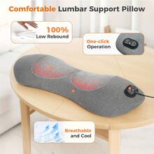 3-In-1 Back & Neck Massager With Heating, Vibration & Air Compression - Back Support Pillow, Ideal Gifts For Parents Home/Office - Xám - Xem 4