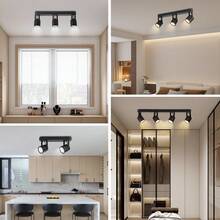 CANMEIJIA GU10 Einbauleuchte, weiße ovale Pendelleuchte, Beleuchtung für Zuhause, Deckenleuchte, 350° schwenkbarer LED-Strahler, geeignet für Wohnzimmer, Esszimmer, Schlafzimmer, Küche, Flur, Café, Ausstellungshalle, Leseraum, Bar, Hotel, Bekleidungsgeschäft, Ausstellungshalle, in verschiedenen Größen und Formen erhältlich - Schwarz - Übersicht 10