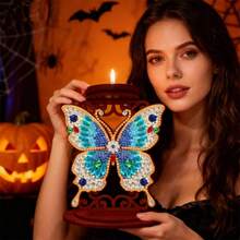 LaoJieYuan 2025 New Style Beautiful Floral Pattern 5D DIY Diamond Painting Candle Holder Ornaments, Desktop Tea Light Candle Holder, DIY Diamond Art Mini Candle Holder, Decorative Accessories, Christmas Gift - Style 5 - Semi-finished Product - Need to Apply Diamonds By Yourself - View 2