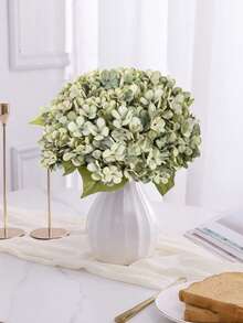 1/80支浪漫仿真绣球花中心装饰品，塑料花，丝绸花束，适用于家居装饰、婚礼装饰、春季装饰、房间装饰、厨房用品、餐厅、卧室装饰、浴室用品、酒店派对活动礼品，手持花艺摆件，适用于情人节客厅/餐桌装饰/新娘捧花/户外花园 - 綠色 - 查看 7