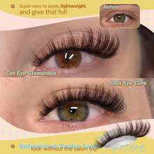 JIMIRE Manga Lash Clusters Wispy Volume Cluster Eyelash Extensions With Lash Spikes 14-18MM Fluffy Eyelash Clusters Easy To Apply DIY Lash Extensions At Home 162Pcs Pack - C Brown Manga - 查看 4