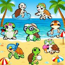 8/16pcs PVC Sea Turtle Shoe Charms Set, Beach Bag Accessories, Shoe Decorations, Birthday, Christmas, Valentine's Day, Halloween Party Gifts - Multicolor - View 1