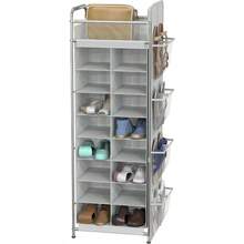 Simple Houseware 8 Tier Shoe Rack 16 Cube With Top Shelf And Side Hanging Bag Grey - Grey - View 1