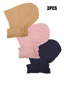 1/2 chiếc Mũ len giữ ấm cổ bằng vải Modal mềm mại cho nữ, Khăn trùm đầu Hijab tiện lợi, Mũ trùm đầu Balaclava màu trơn thời trang, Thích hợp để đội hàng ngày - mũ đàn hồi - Xem 29