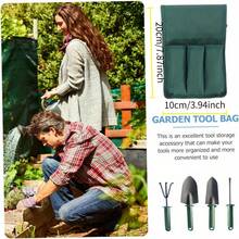 Garden Kneeling Stool Tool Storage Bag - Oxford Cloth Material, Portable Multi-Functional Set, Suitable For Courtyard, Lawn, And Gardening Care, Perfect Organizer For Weeding, Maintenance, And Planting Tool Storage Box, Woven Green, Can Accommodate 5 Tools, Outdoor Non-Slip Folding Stool Accessories - 1 - View 7