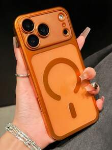 全新奢华哑光磁吸手机壳，兼容 17/16/15/14/13 Pro Max，半透明带镜头保护膜，瞬间升级至 17 系列 - 橘色 - 查看 1