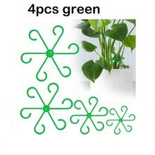 Juego de 4 soportes hexagonales para flores, clips de soporte para plantas, sujetadores de soporte para plantas, clips para tallos resistentes para plantas trepadoras - Material de plástico, o plantas trepadoras de interior, soportes para plantas - Multicolor - Ver 9