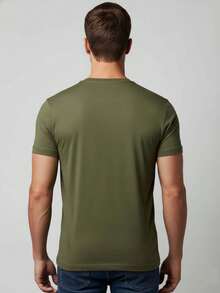 Kit Of 2 Men's T-Shirts 100% Cotton Tshirt Max T Clothing Summer Fashion Basic Everyday Wear - 綠色 - 查看 2