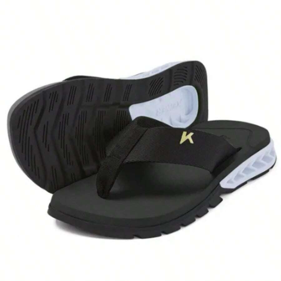 Rakka Original Casual Flip-Flops, Comfortable Flat Men's Flip-Flops For The Beach And New Year's Eve. - 黑與白 - 查看 1