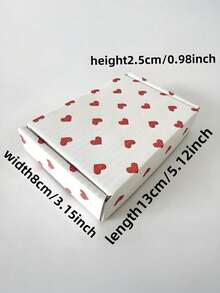 10pcs White Corrugated Airplane Boxes – Red Heart Pattern, For Valentine's Day/Weddings/Birthdays, Holiday Gifting & Small Business Packaging - Multicolor - View 3