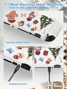 Ayotu Gloves, Bows, Candy Canes And Christmas Tree Pattern Switch Protective Case, Compatible With New Switch2(2025)/Switch NS/Switch OLED, Can Be Installed Into Dock Without Removing Protective Case, Universal Game Controller Protective Cover, Switch Game Accessories, Anti-Drop, Anti-Scratch, Fashionable, The Best Christmas Gift For Switch Players. - Multicolor - View 8