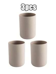 1pc Simple Solid Color Rinse Cup, Basic Plastic Tooth Brush Holder Cup, Minimalist Bathroom Cup, Bathroom Accessory - Multicolor - View 17