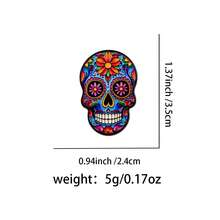 1 pieza Broche esmaltado de calavera mexicana - Insignia de solapa única para mochilas y ropa - Negro - Ver 11
