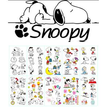 10 Pieces/Pack Snoopy Waterproof Stickers Cute Birthday Party Decorations, Perfect For Role-Playing And Daily Wear