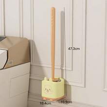 1 pieza Cepillo de baño para el hogar sin rincones muertos, con asiento inferior, cepillo de limpieza montado en la pared, mango de plástico reforzado