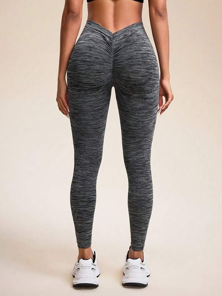 1pc Women's Outdoor V-Waist Yoga Sports Leggings Spring - Flint Stone - View 3