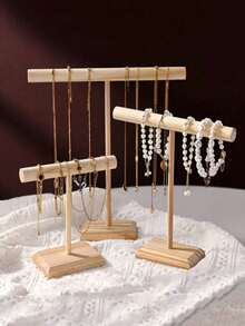 Soporte para joyas (1 unidad), organizador de joyas, torre de exhibición de madera para pulseras, relojes y brazaletes, soporte para collares y coleteros, ideal para el Día de San Valentín. - Multicolor - Ver 10