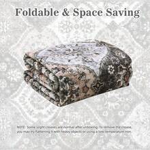 Hodeffior Washable Vintage Area Rugs 120x170cm, Traditional Living Room Rug, Non-Slip Floral Print Carpet For Bedroom, Foldable Short Pile Indoor Mat For Dining Room - Grey Brown - View 5