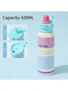 316不锈钢耐用650毫升双吸嘴保温真空水杯大容量保温水瓶运动办公 - 彩色 - 查看 11