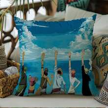 1 Pezzo Federa per Cuscino - Federa con Stampa Anime - Federa per Divano con Luffy | Decorazione per la Stanza con Stampa Anime