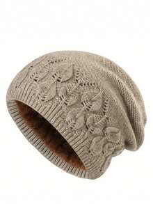 1 peça Gorro de Tricô Aconchegante com Design de Laço, Quente e Versátil para Mulheres no Outono e Inverno