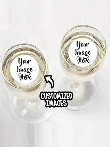 Decor personalizat pentru băuturi comestibile cu formă de napolitană, decor pentru cocktailuri, decor personalizat pentru băuturi comestibile, decoruri pentru petrecere de ziua de naștere, decoruri pentru băuturi - Hârtie de orez glutinos - Vizualizare 1