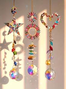 1 szt. Łapacz światła słonecznego na okno, kryształowy twórca tęczy, dekoracja ścienna do pokoju dziecięcego, kryształowy łapacz słońca z wysadzanymi diamentami motywami motyli, pszczół i kotów, żyrandol, dekoracja domu, dekoracja samochodu, prezent dla dziewczynki, Święto Dziękczynienia, prezent na Boże Narodzenie i Walentynki