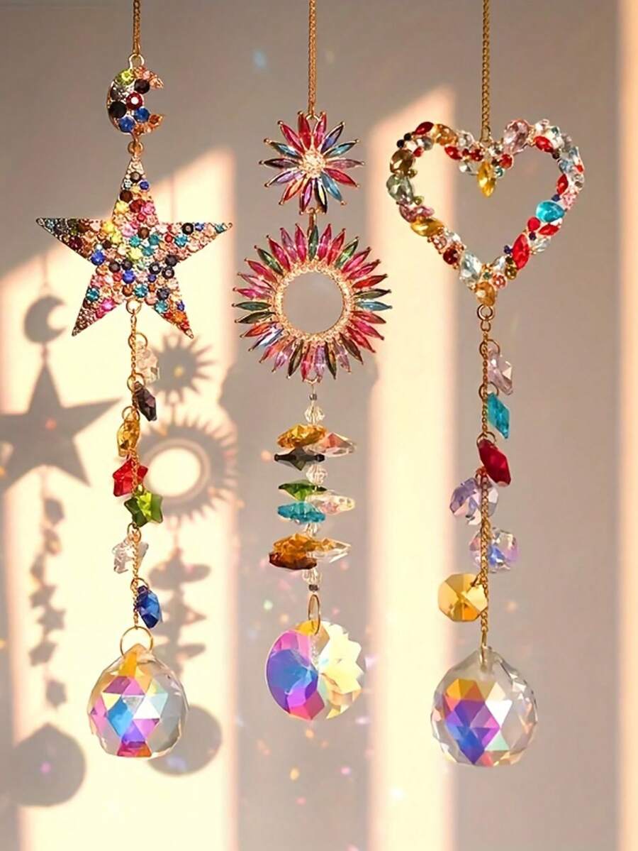 1 szt. Łapacz światła słonecznego na okno, kryształowy twórca tęczy, dekoracja ścienna do pokoju dziecięcego, kryształowy łapacz słońca z wysadzanymi diamentami motywami motyli, pszczół i kotów, żyrandol, dekoracja domu, dekoracja samochodu, prezent dla dziewczynki, Święto Dziękczynienia, prezent na Boże Narodzenie i Walentynki