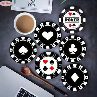 Conjunto de 6 porta-copos de madeira com estampa exclusiva, design plano 2D, ideais para xícaras de café - Perfeitos para bares, reuniões em casa, cafeterias, escritórios e diversas ocasiões; Presente de boas-vindas, item essencial para cafeterias, acessório para bar, design artístico, porta-copos modernos, madeira feita à mão, estrutura durável, porta-copos para bebidas, porta-copos para amantes de café, trabalhadores de escritório, 1 conjunto com 6 unidades, 300 conjuntos com 1800 peças.